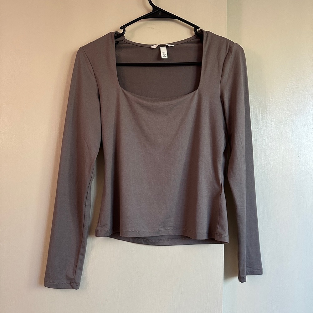 New H&M Dark Grey Long Sleeve Top